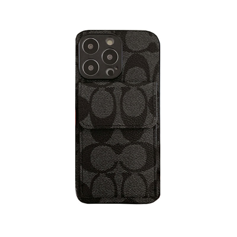 Classic iPhone Case With Wallet Dark Brown-HP240513