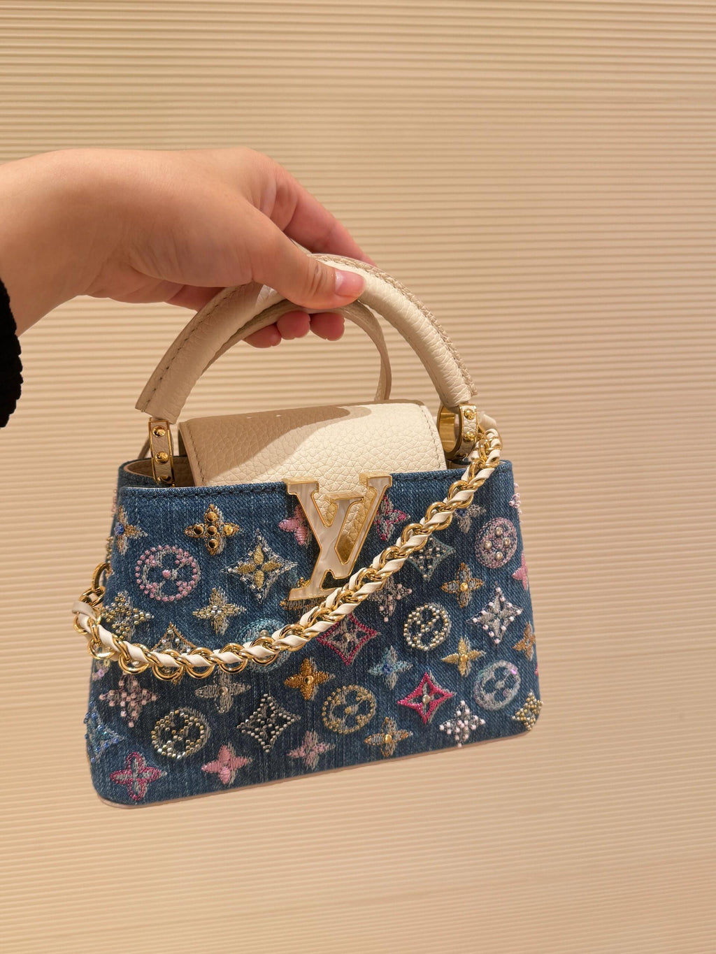 Luxury Classic Print Mini Top Handle Bag