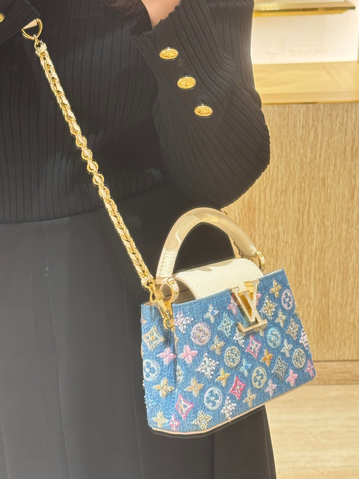 Luxury Classic Print Mini Top Handle Bag