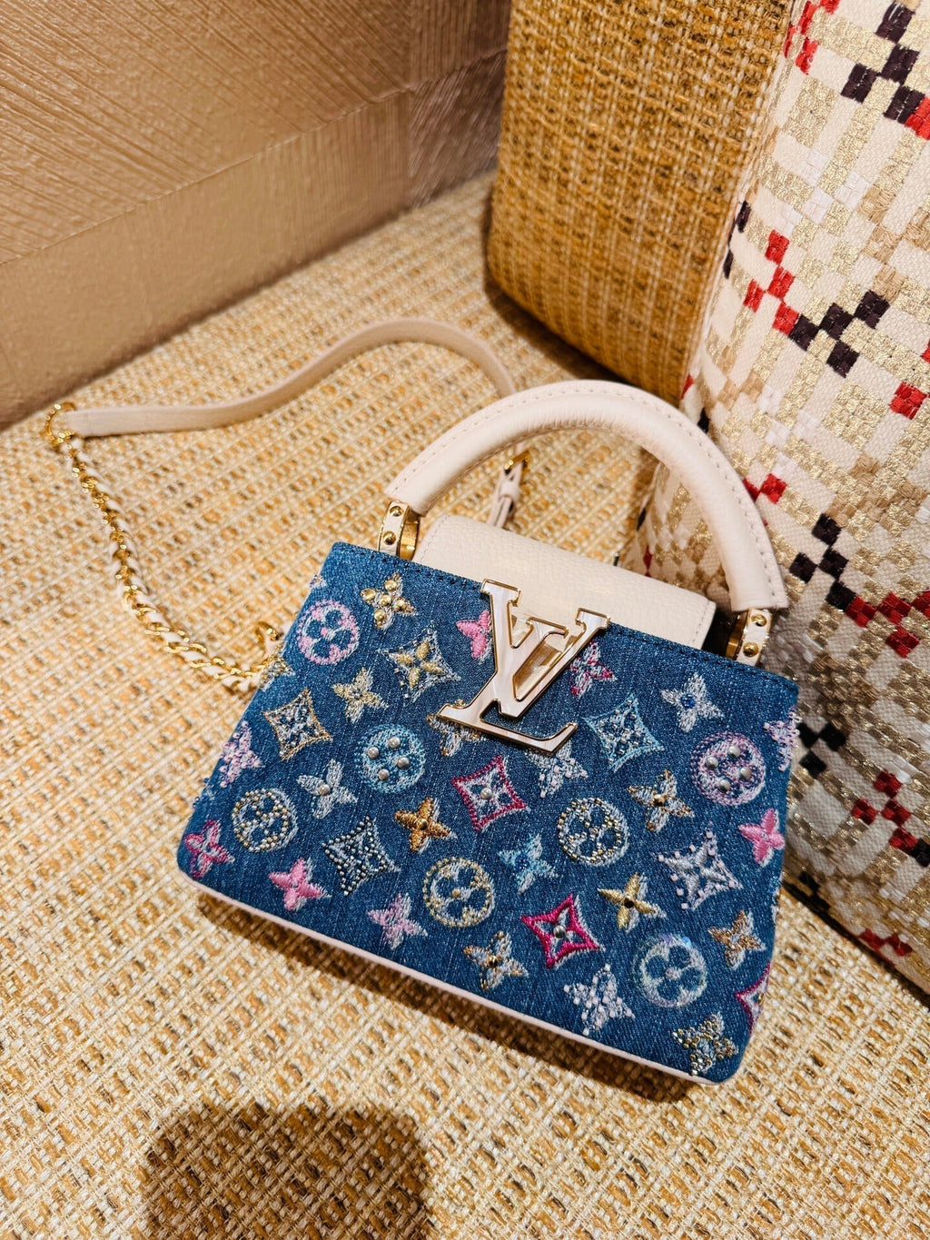 Luxury Classic Print Mini Top Handle Bag