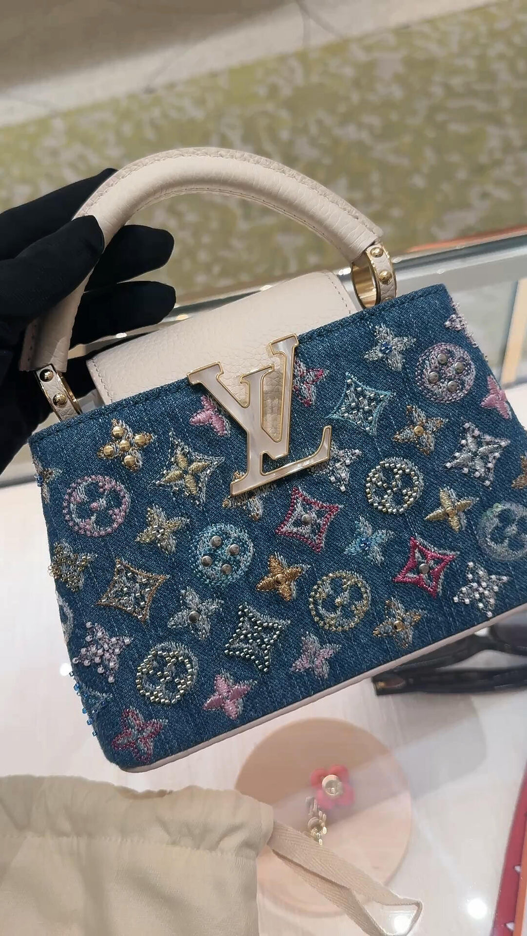 Luxury Classic Print Mini Top Handle Bag