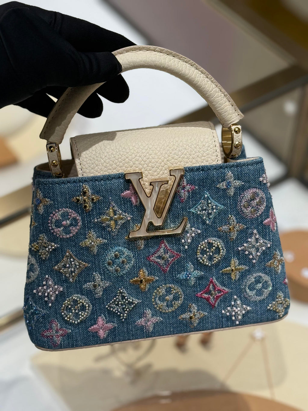 Luxury Classic Print Mini Top Handle Bag