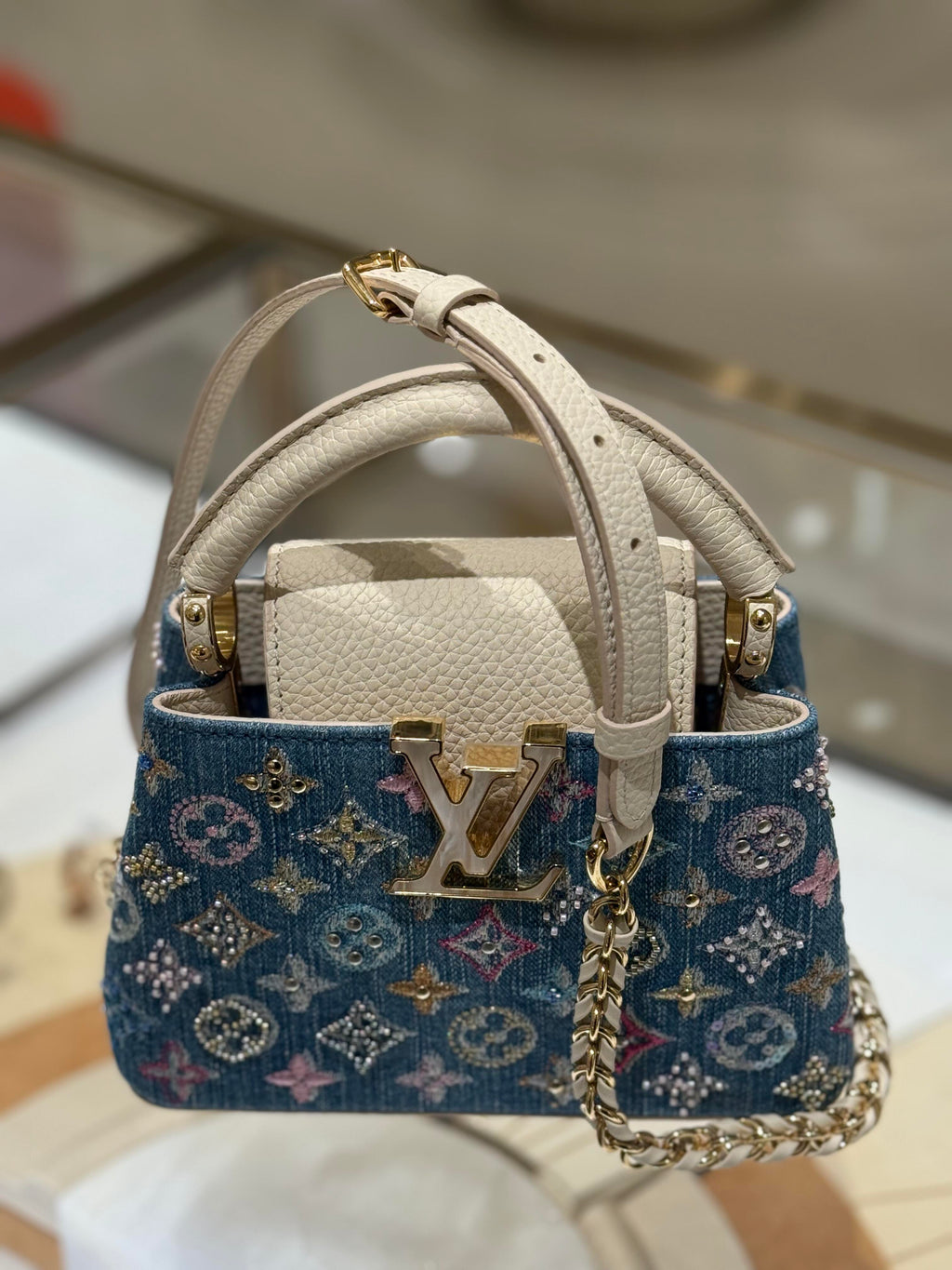 Luxury Classic Print Mini Top Handle Bag