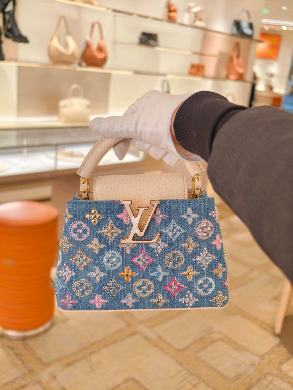 Luxury Classic Print Mini Top Handle Bag