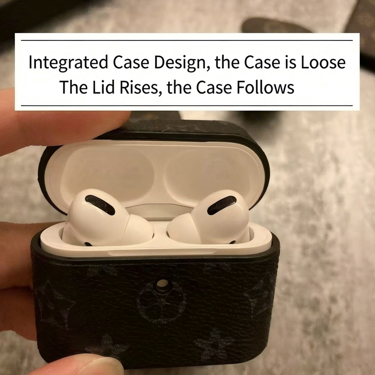 Vintage Monogram AirPods Case with Snap Hook 🔗
