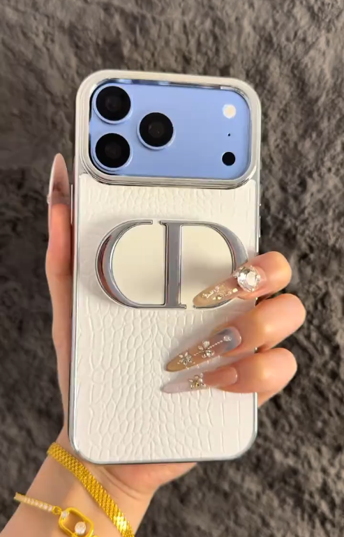 Old Money Crocodile Leather Phone Case with Mirror Stand ✨🐊