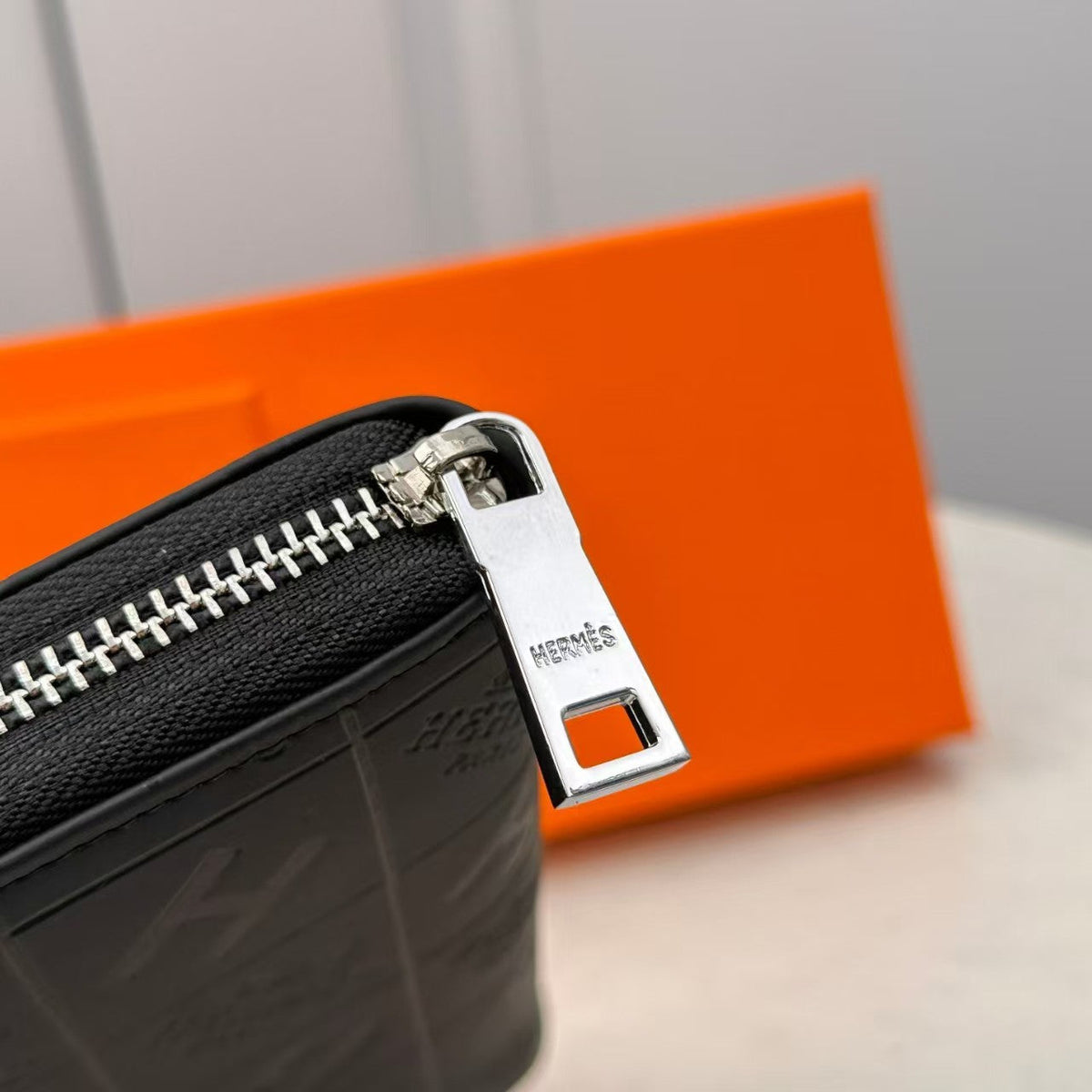 Embossed Leather Zip-Around Wallet