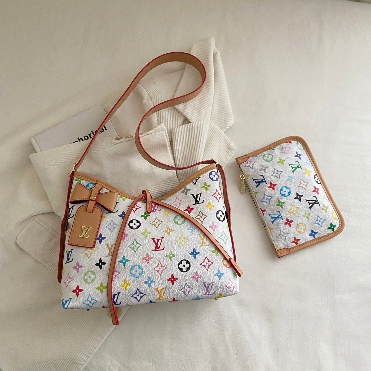 Classic Print Tote Bag & Pouch Set