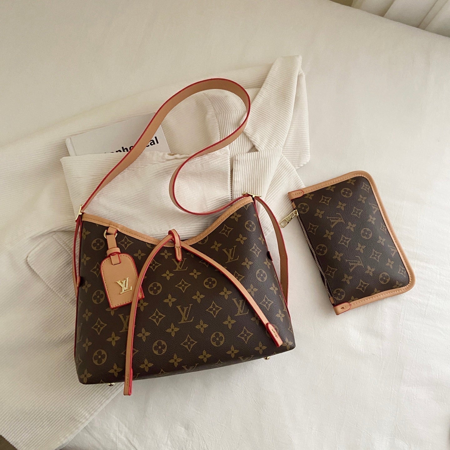 Classic Print Tote Bag & Pouch Set
