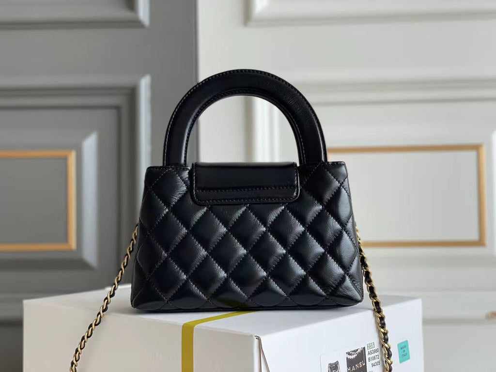 Quilted Top-Handle Chain Mini Bag