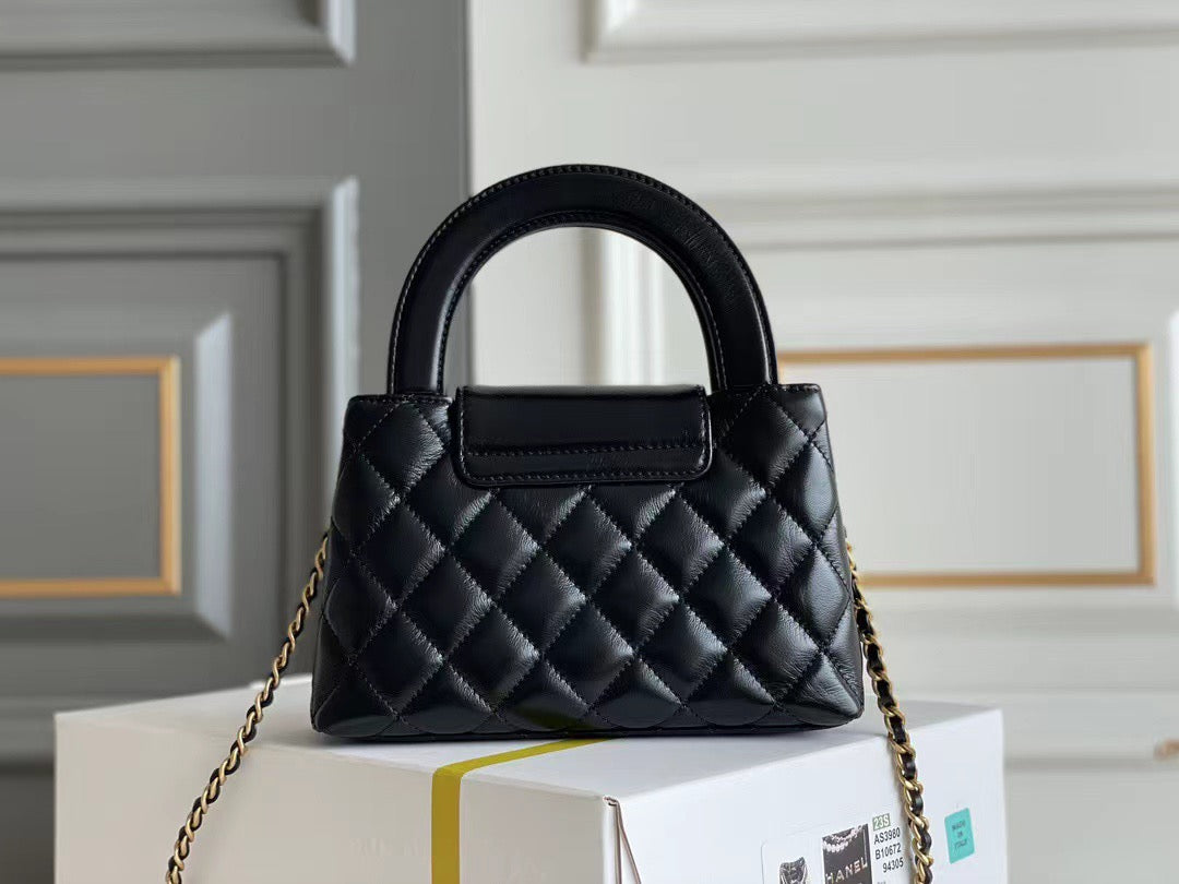 Quilted Top-Handle Chain Mini Bag