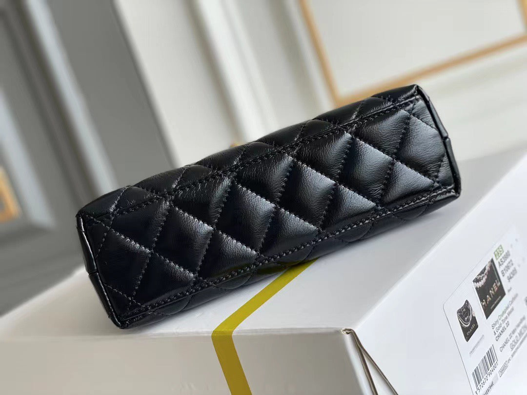 Quilted Top-Handle Chain Mini Bag