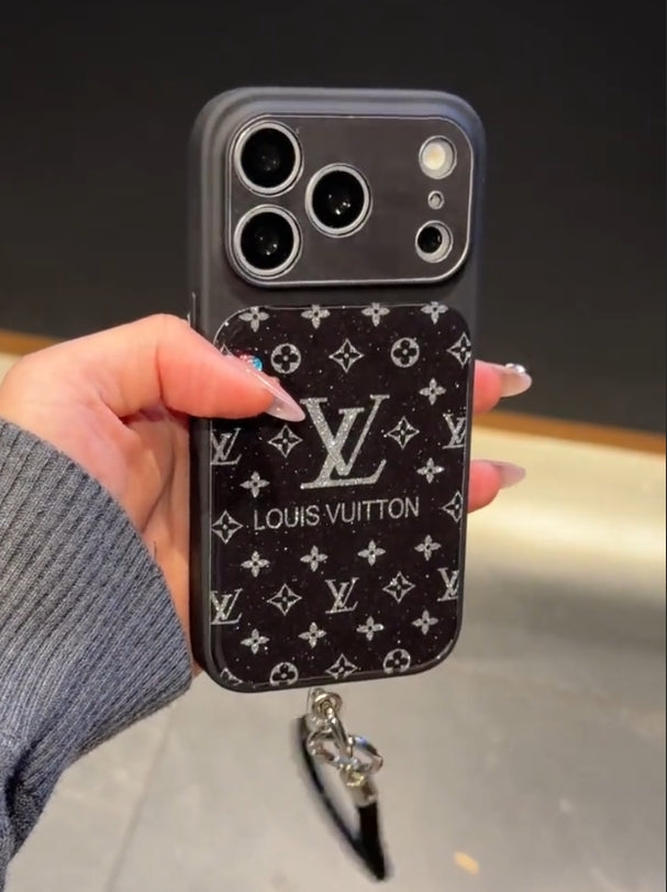 Acrylic shimmer printed lanyard phone case