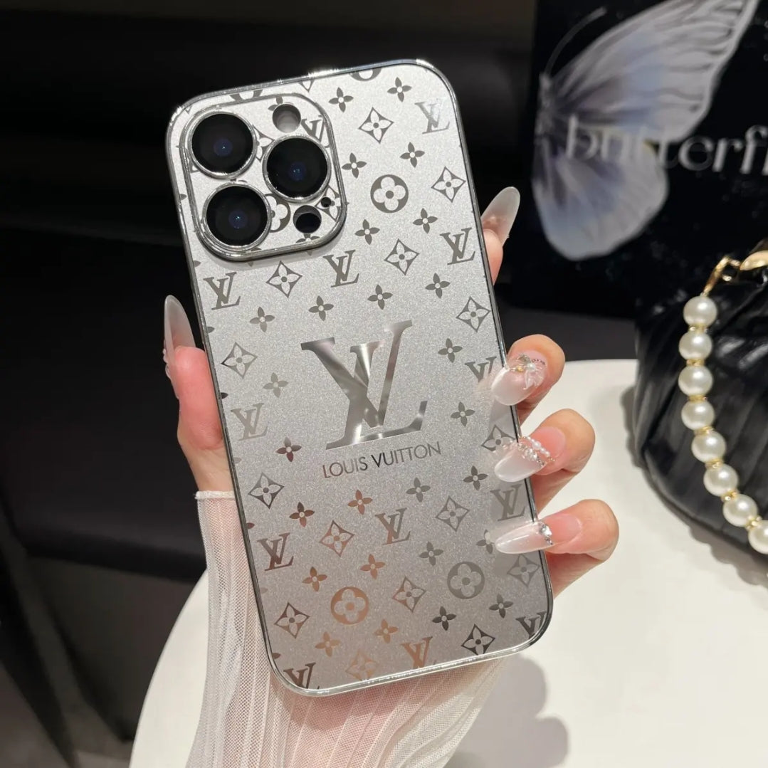 Kenaist Luxe Violet Glass Monogram iPhone Case – Slim Tempered Glam