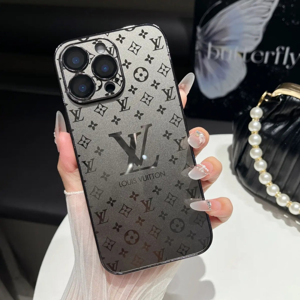 Kenaist Luxe Violet Glass Monogram iPhone Case – Slim Tempered Glam