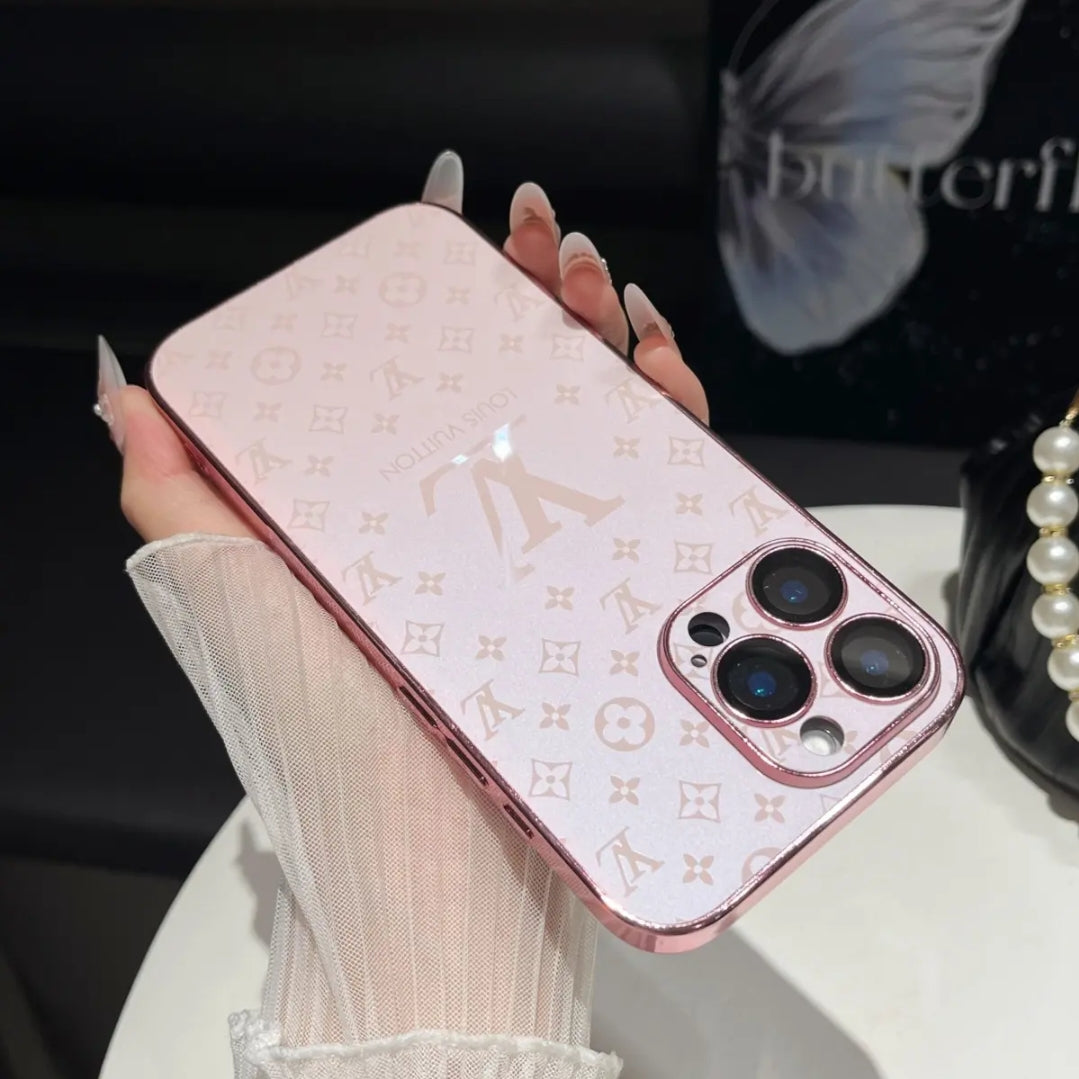 Kenaist Luxe Violet Glass Monogram iPhone Case – Slim Tempered Glam