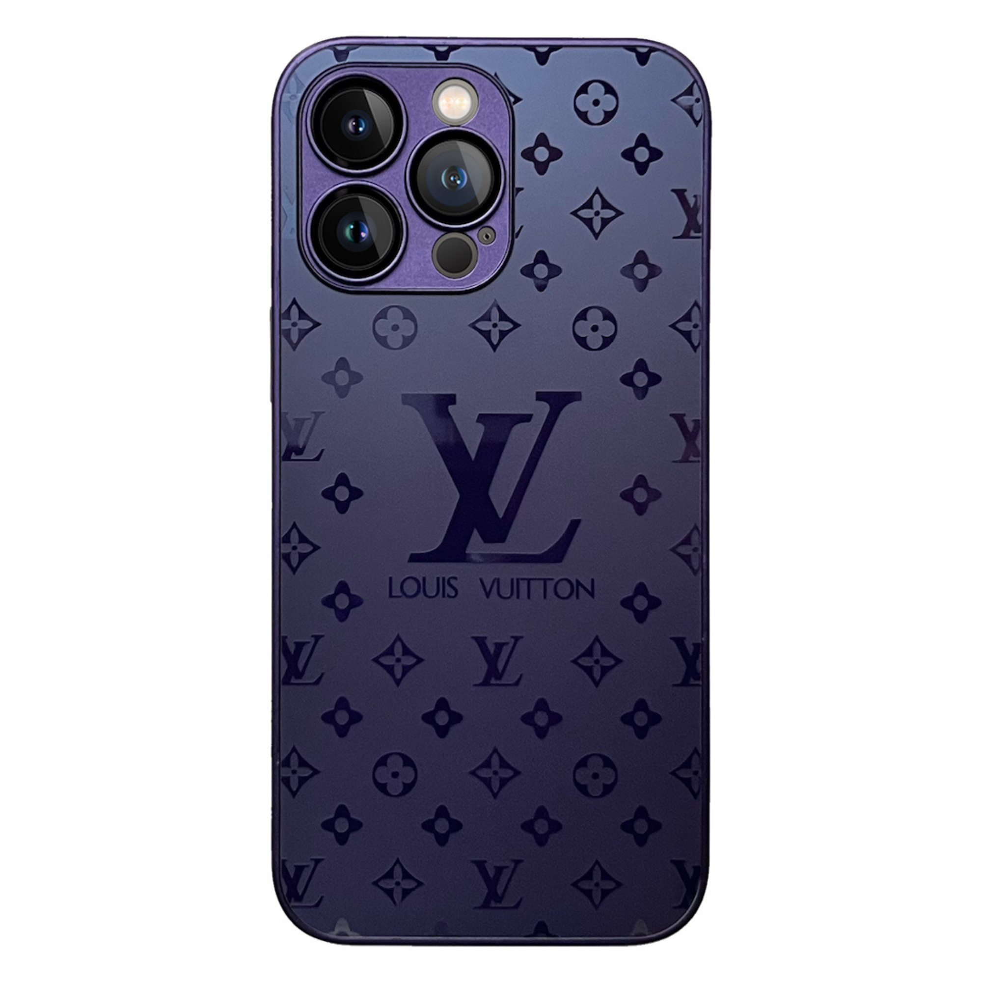 Kenaist Luxe Violet Glass Monogram iPhone Case – Slim Tempered Glam