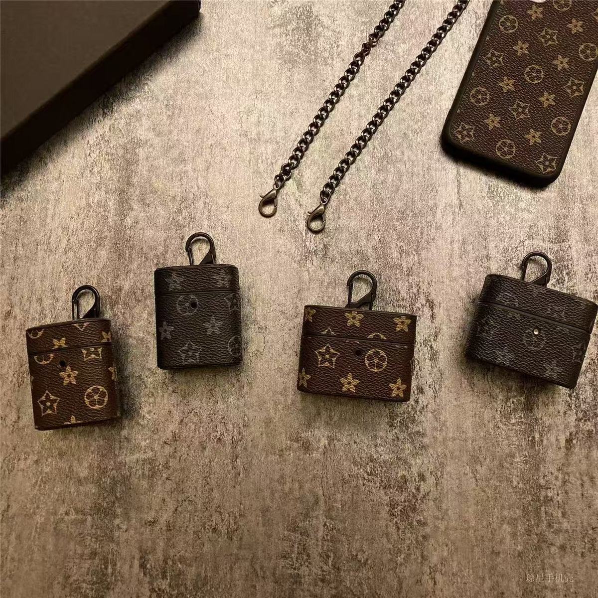 Vintage Monogram AirPods Case with Snap Hook 🔗