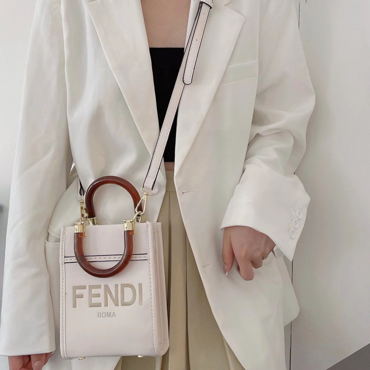 Mini Tote Bag with Crossbody Strap