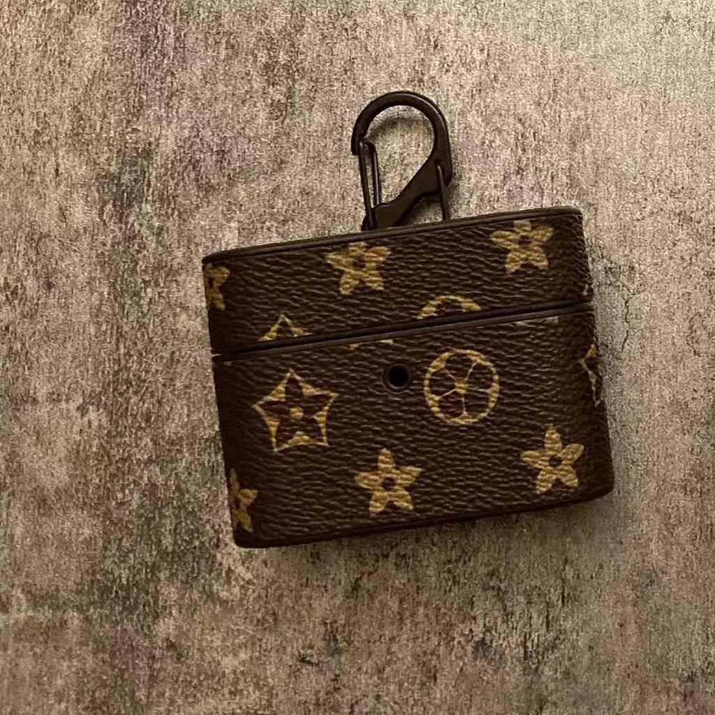 Vintage Monogram AirPods Case with Snap Hook 🔗