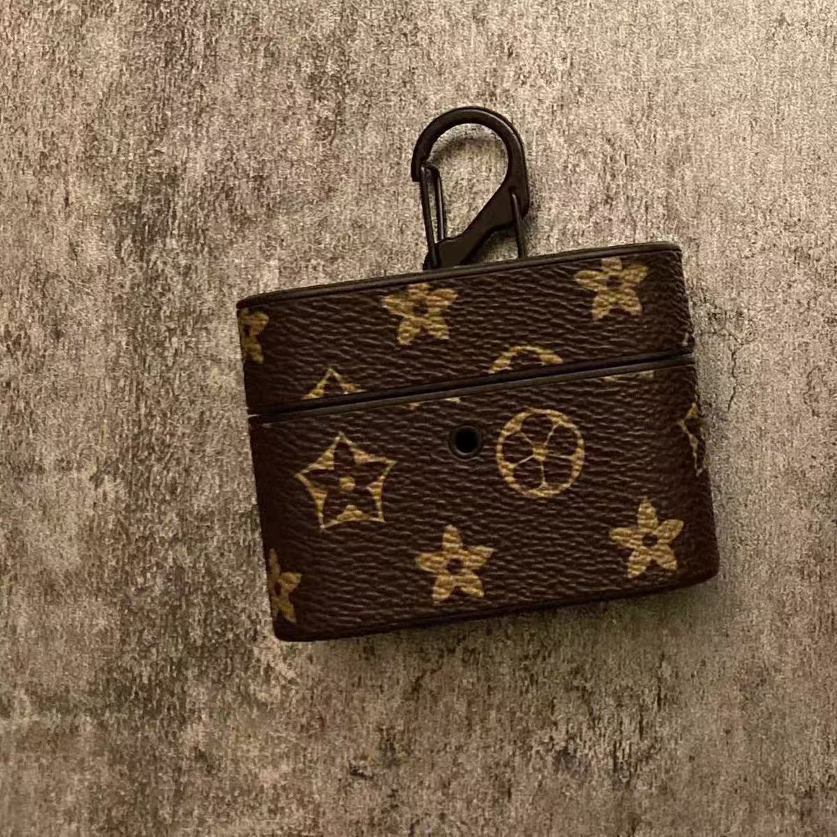 Vintage Monogram AirPods Case with Snap Hook 🔗