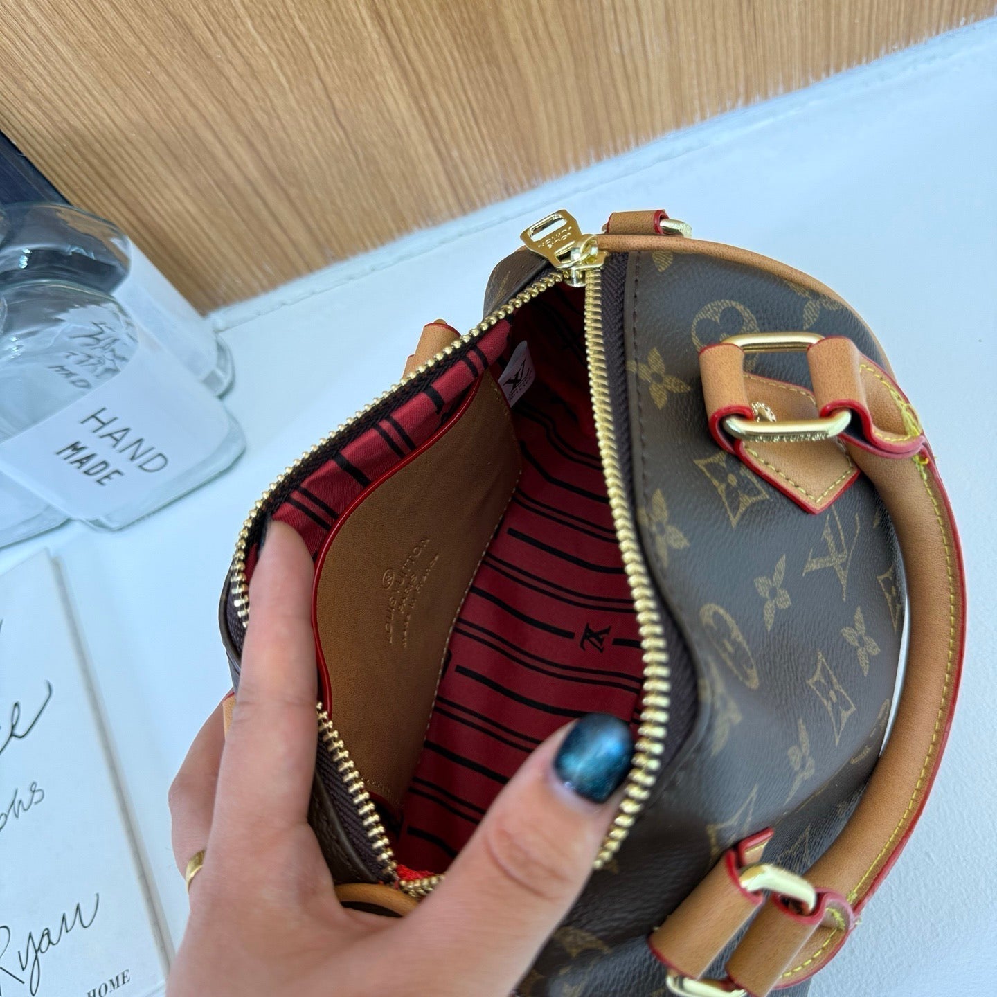 Classic Print Mini Boston Bag