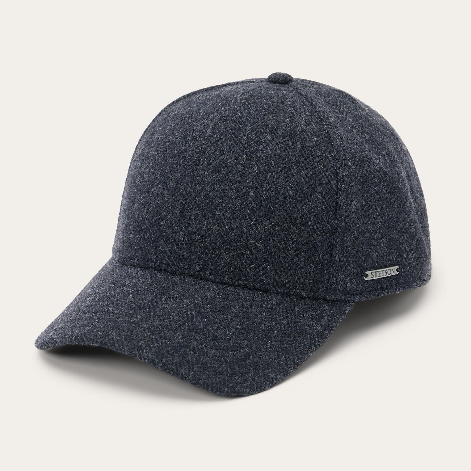 Wool Herringbone Baseball Cap