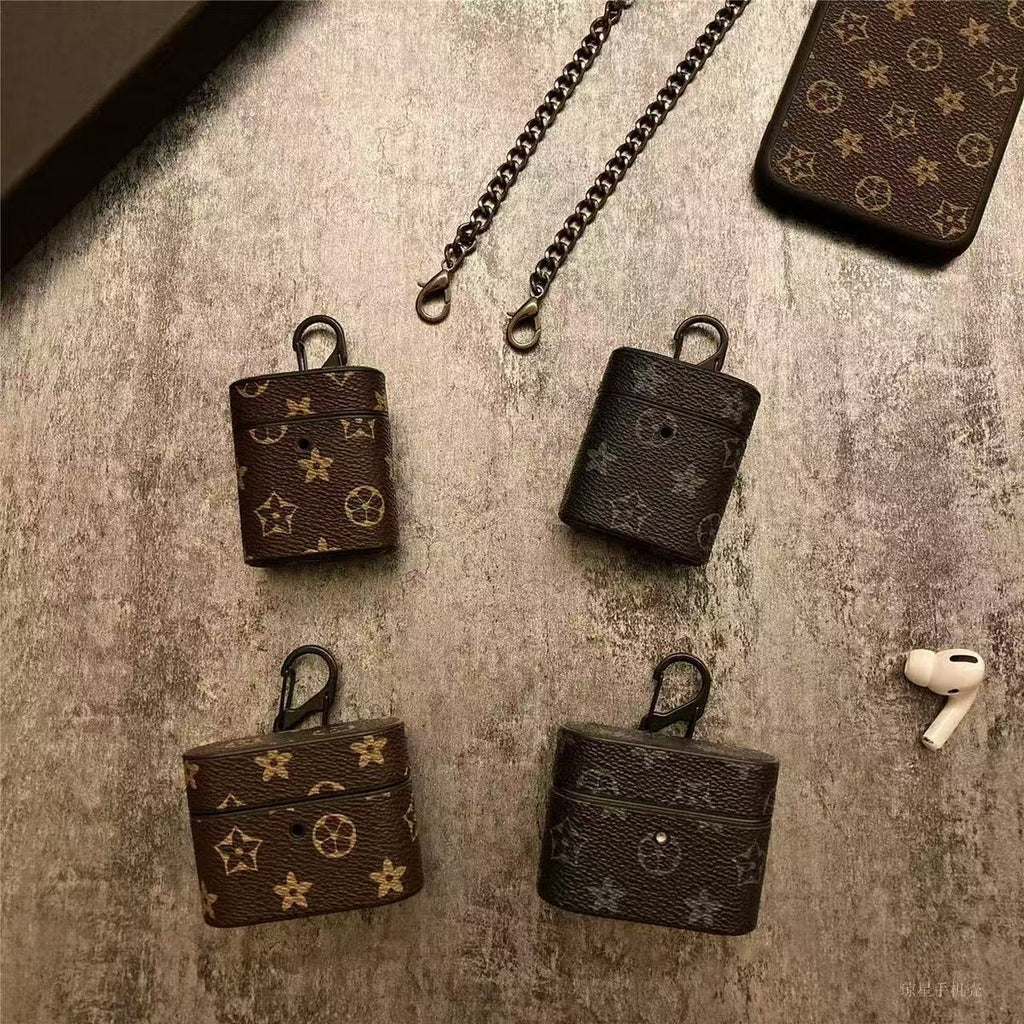 Vintage Monogram AirPods Case with Snap Hook 🔗