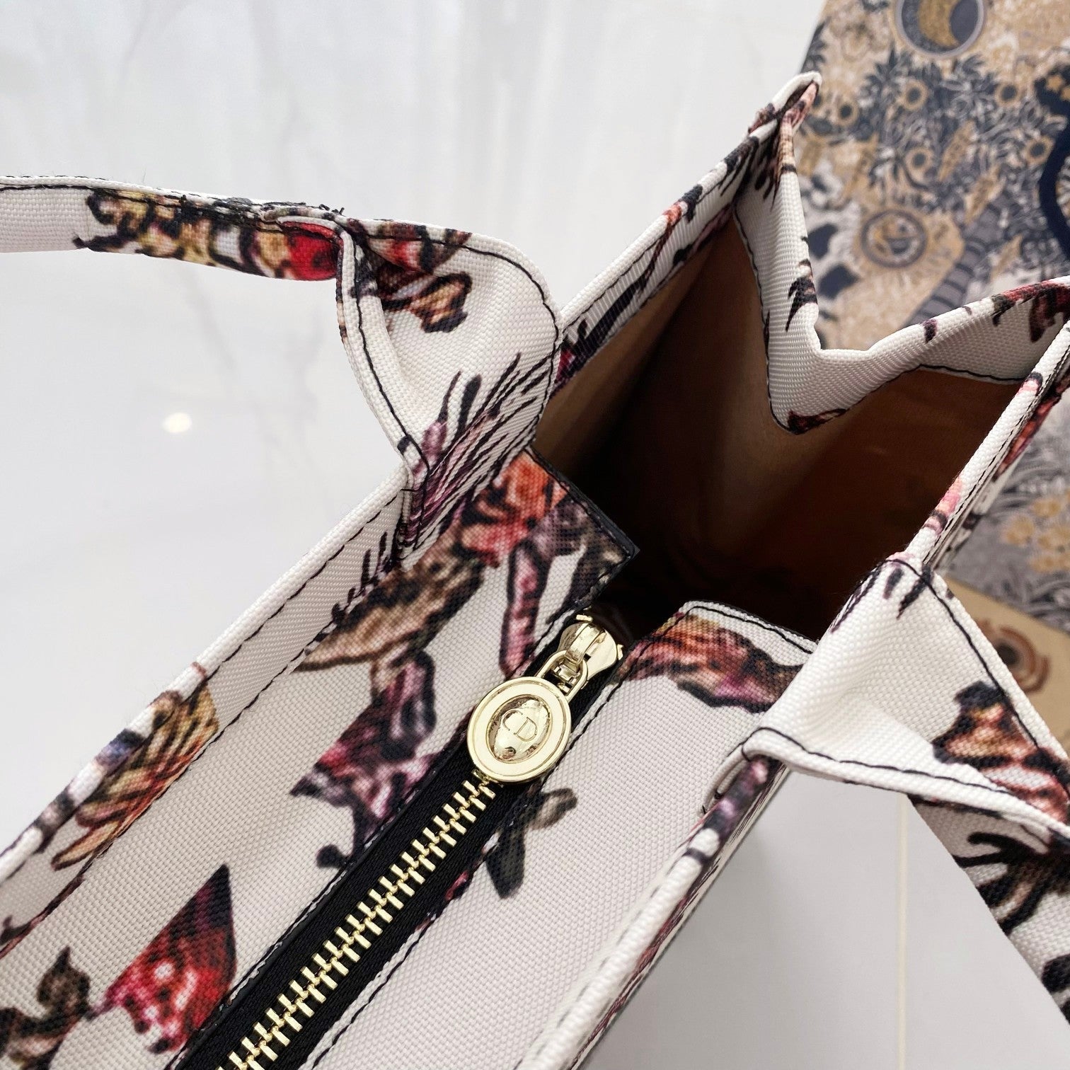 Floral Print Large Tote Bag