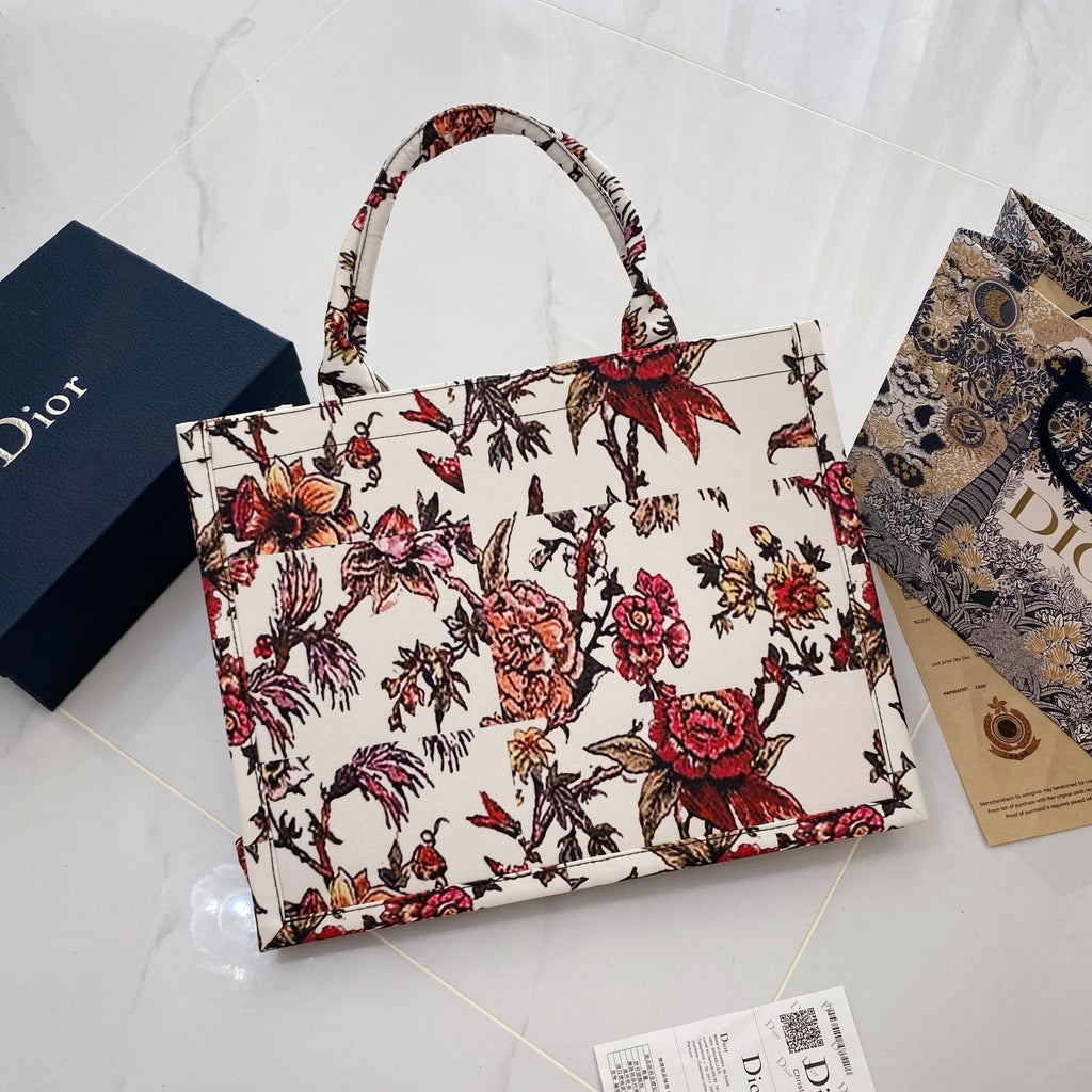 Floral Print Large Tote Bag