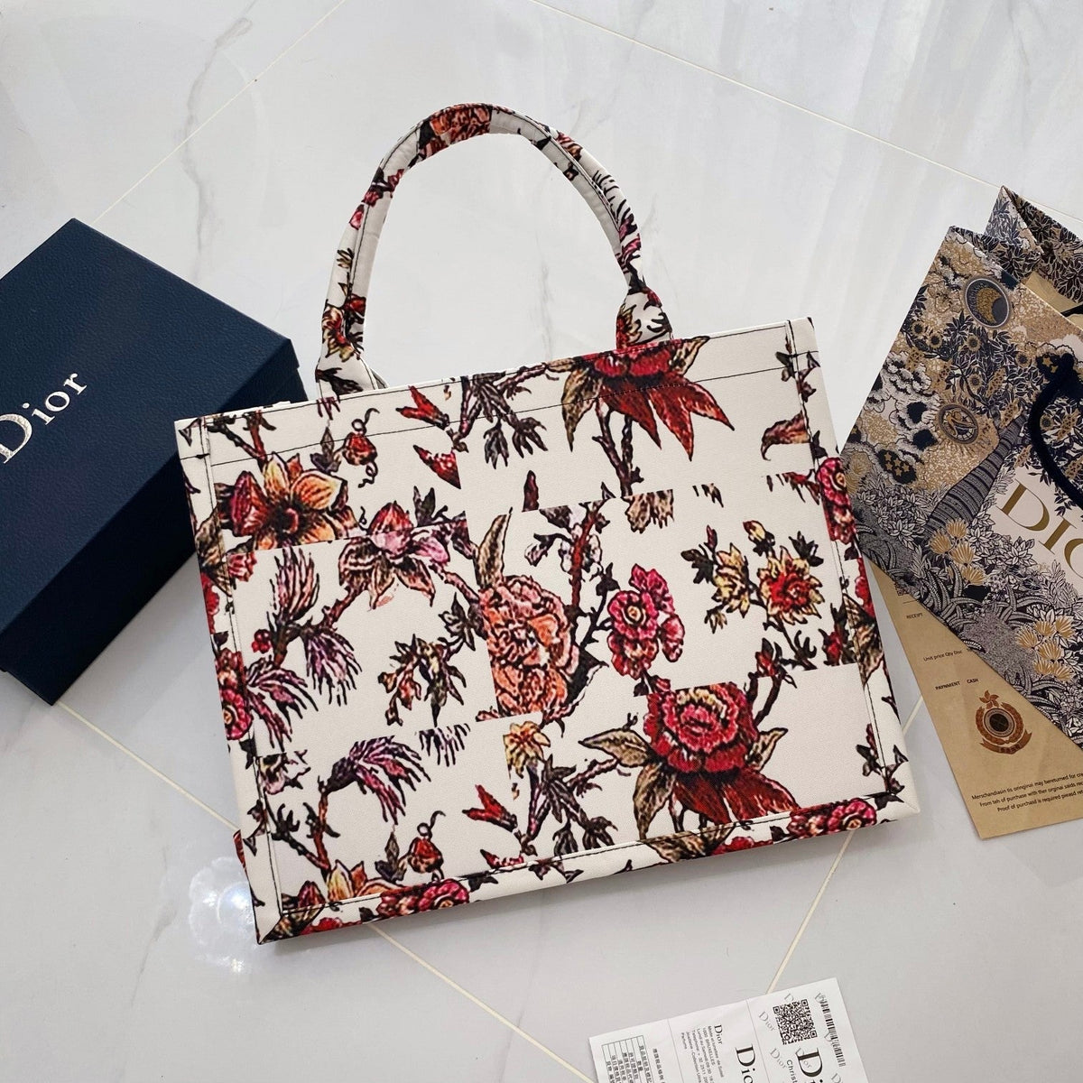 Floral Print Large Tote Bag