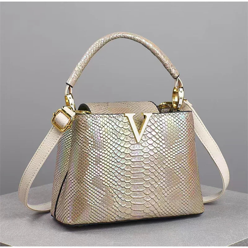 ✨ Luxury High-End Handbag - Spring Fashion Ostrich Pattern Crossbody Shoulder Bag 🌸