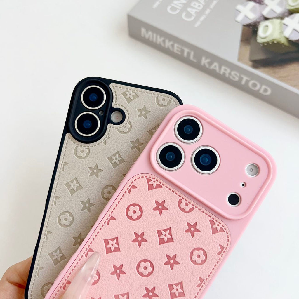 Timeless Monogram Luxury Leather Phone Case ✨