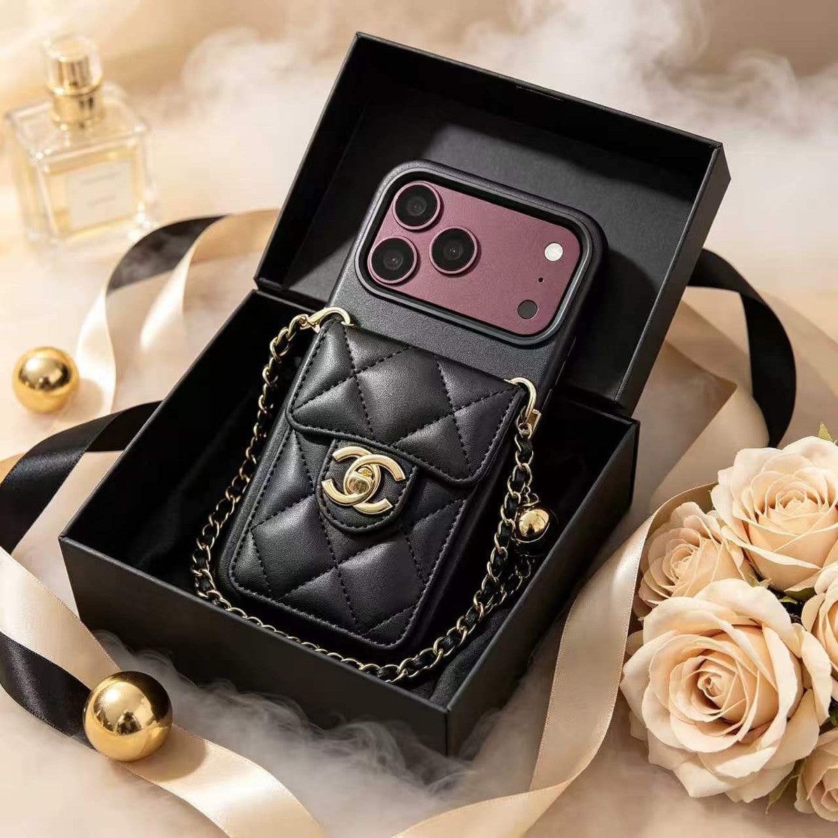 ❤️3D Quilted Crossbody Phone Case with Chain Strap