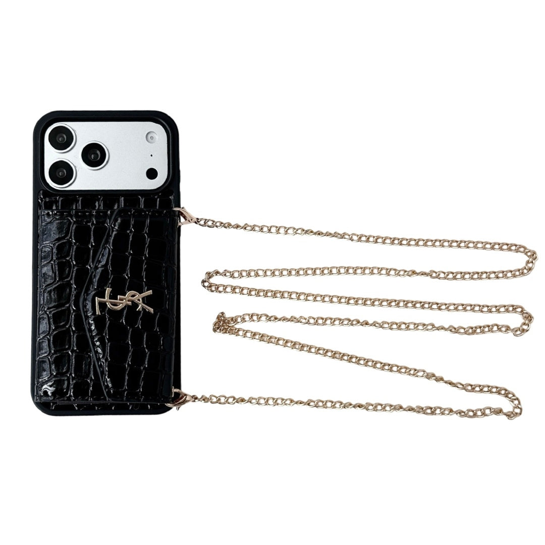 👜 Premium Leather Crossbody iPhone Case