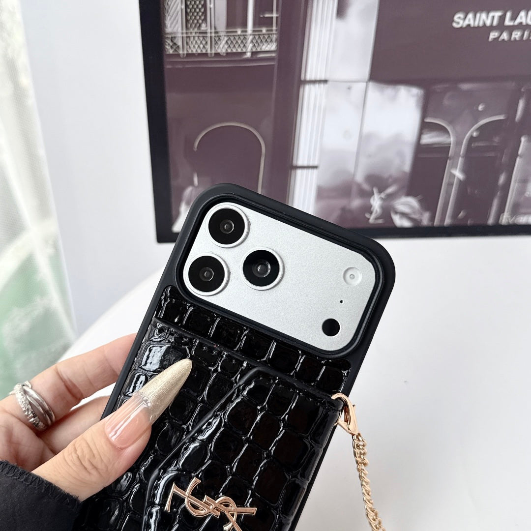 👜 Premium Leather Crossbody iPhone Case