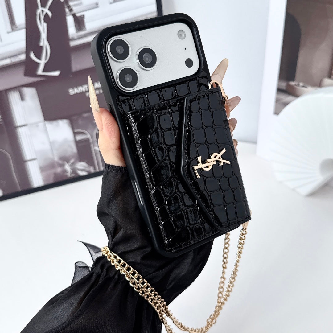 👜 Premium Leather Crossbody iPhone Case