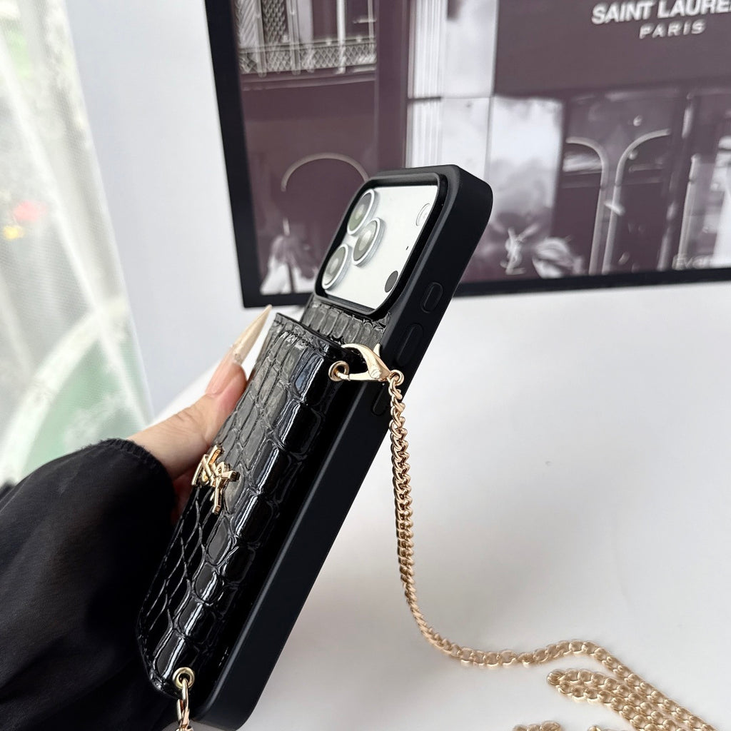 👜 Premium Leather Crossbody iPhone Case