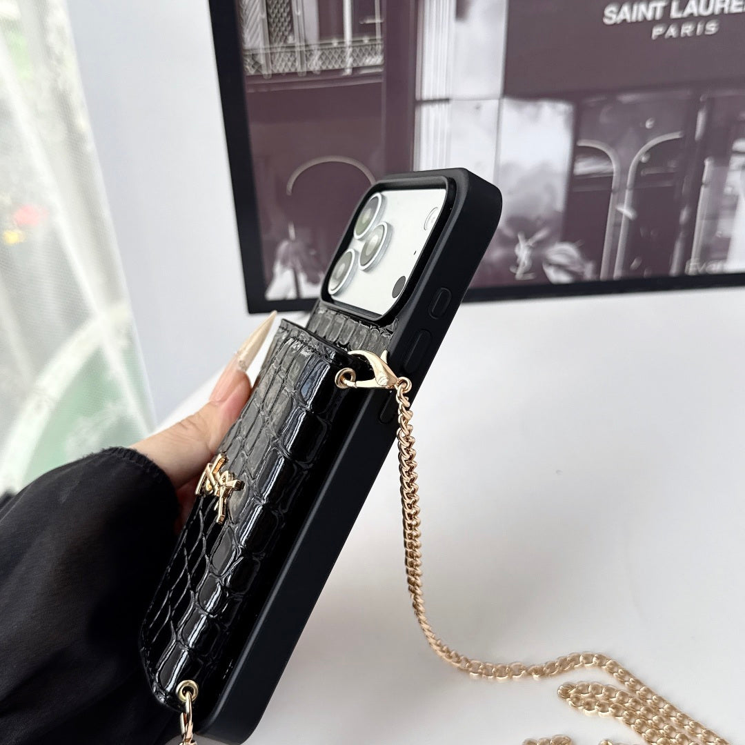 👜 Premium Leather Crossbody iPhone Case