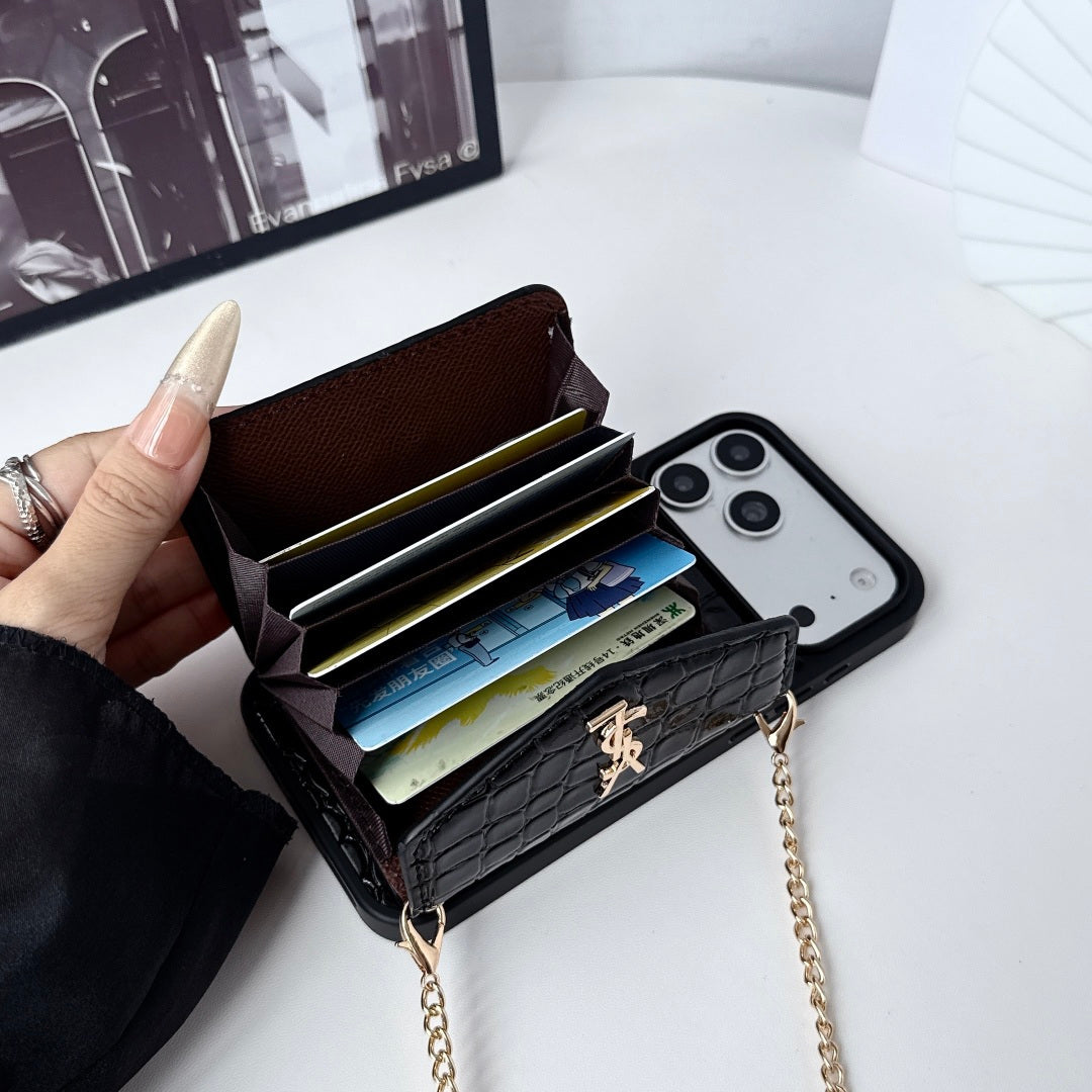 👜 Premium Leather Crossbody iPhone Case