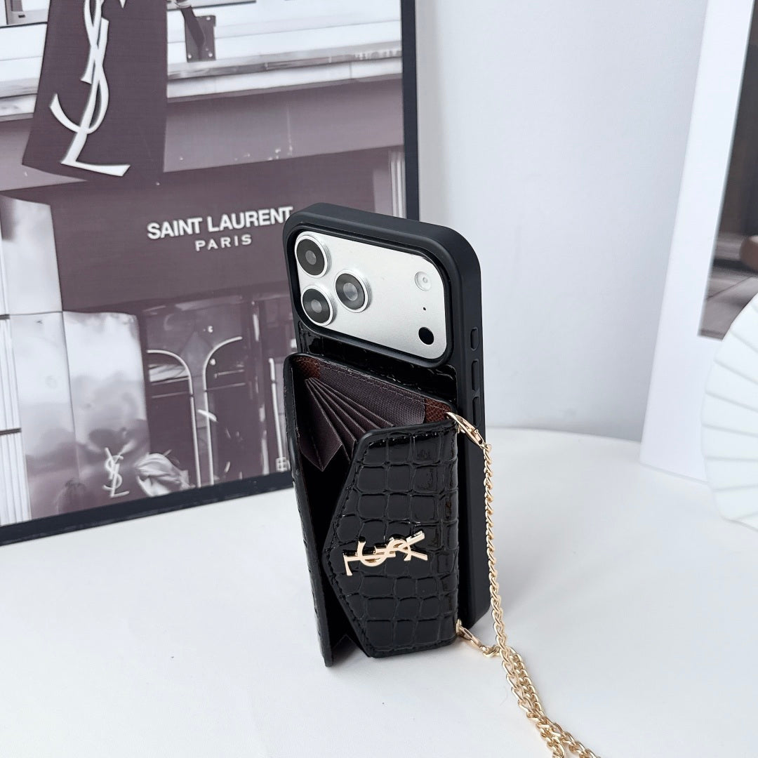 👜 Premium Leather Crossbody iPhone Case