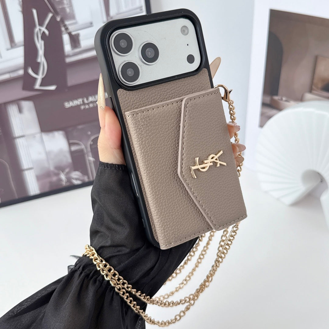 👜 Premium Leather Crossbody iPhone Case
