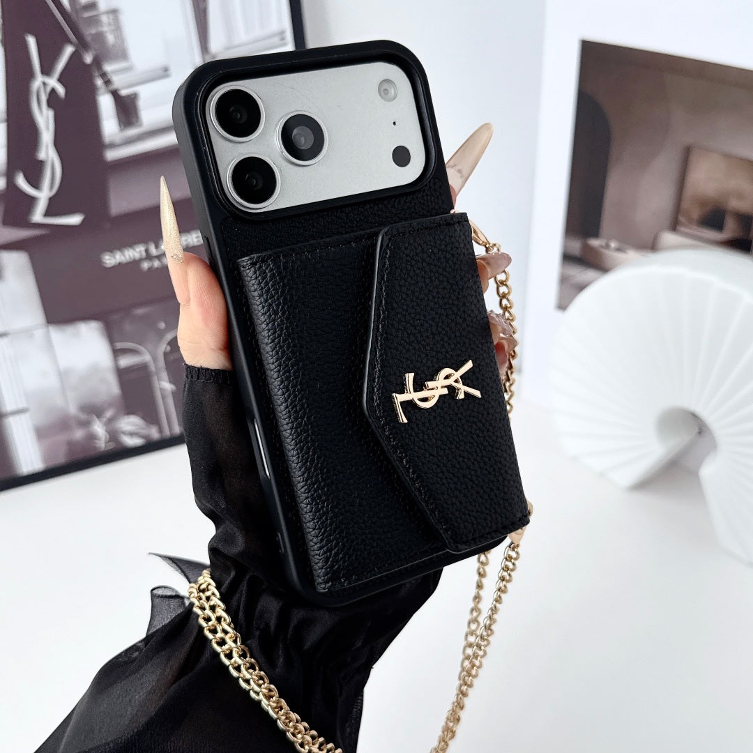👜 Premium Leather Crossbody iPhone Case