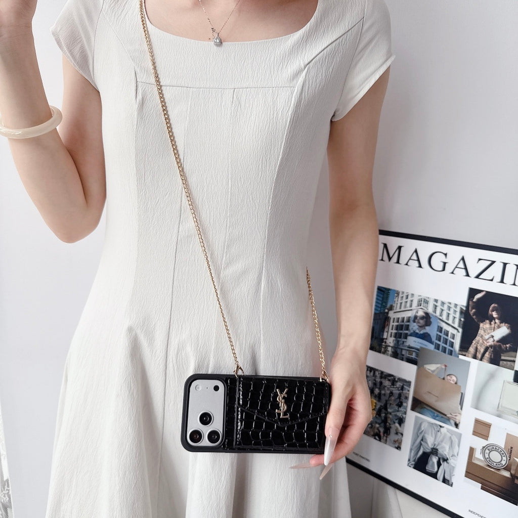 👜 Premium Leather Crossbody iPhone Case