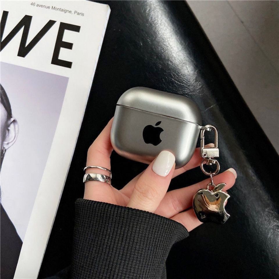 🖤Classic Metallic Liquid Silver Apple ear case
