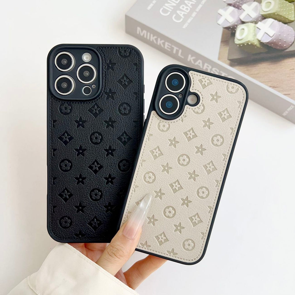 Timeless Monogram Luxury Leather Phone Case ✨