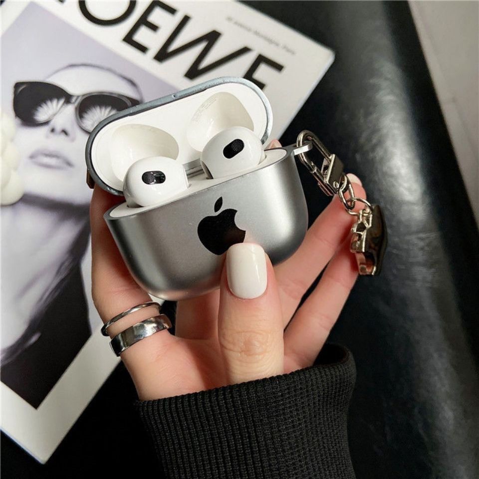 🖤Classic Metallic Liquid Silver Apple ear case