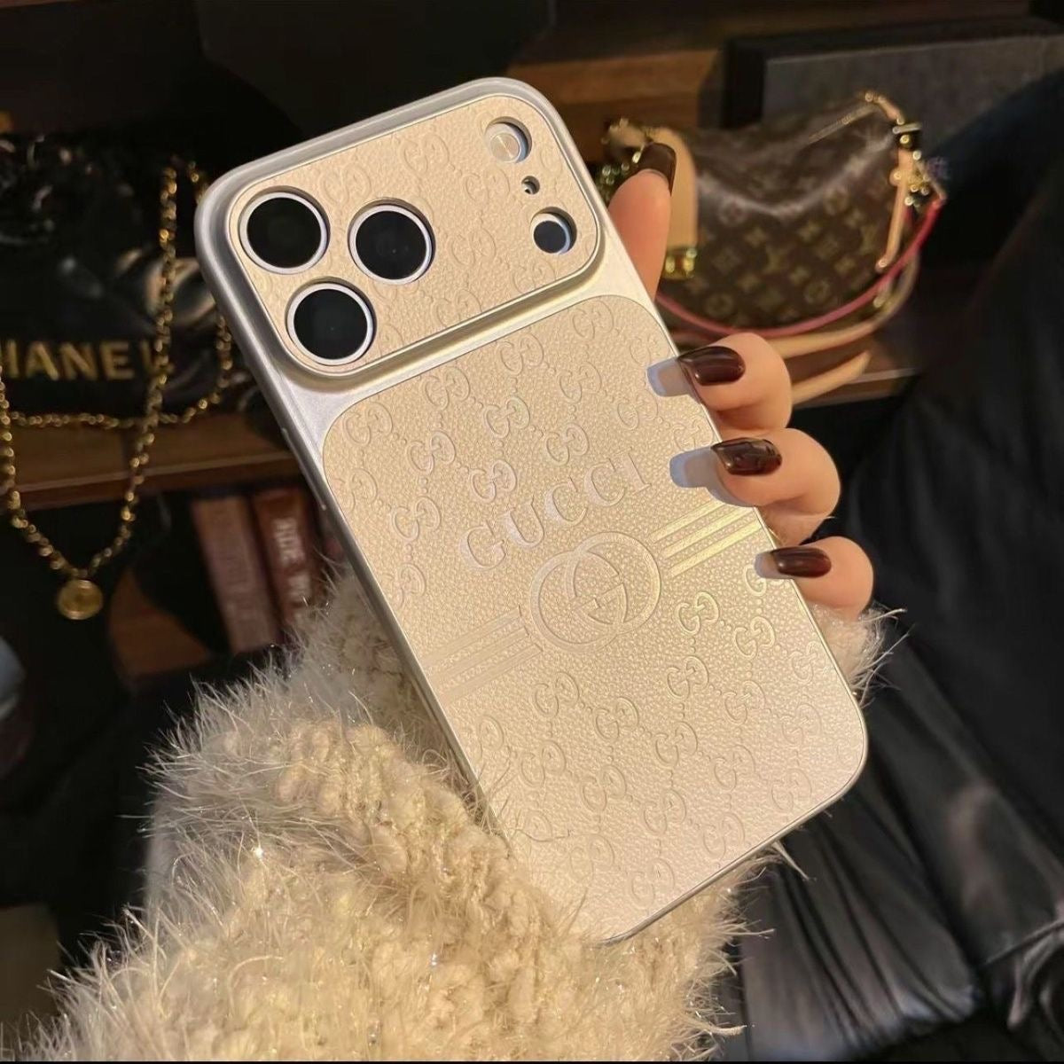 Luxury Embossed Phone Case 🤎 A Haute Couture Accessory in the Palm of Your Hand
