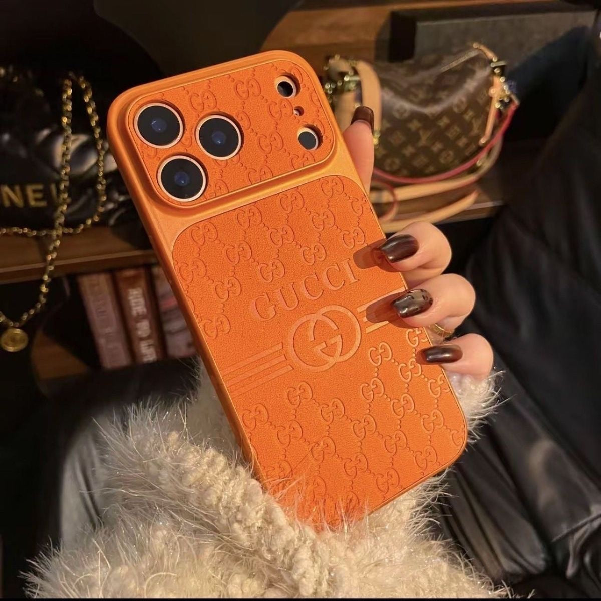 Luxury Embossed Phone Case 🤎 A Haute Couture Accessory in the Palm of Your Hand