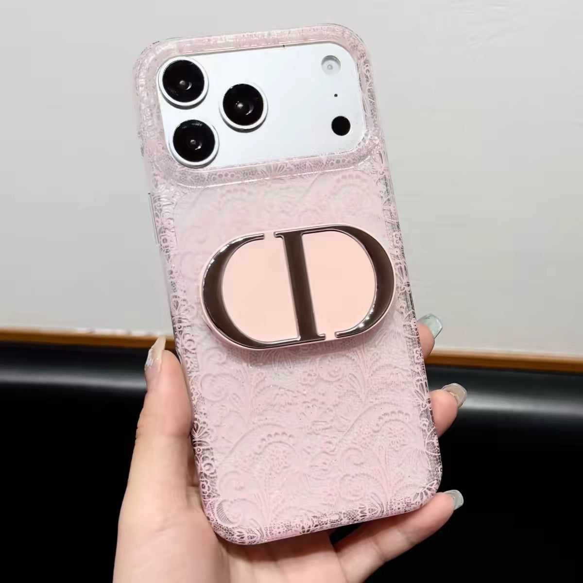 🌹 Lace Luxury Phone Case · Mirror + Stand 3-in-1